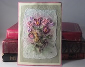Original Embroidered Fiber Art Picture 'Summer Flowers'