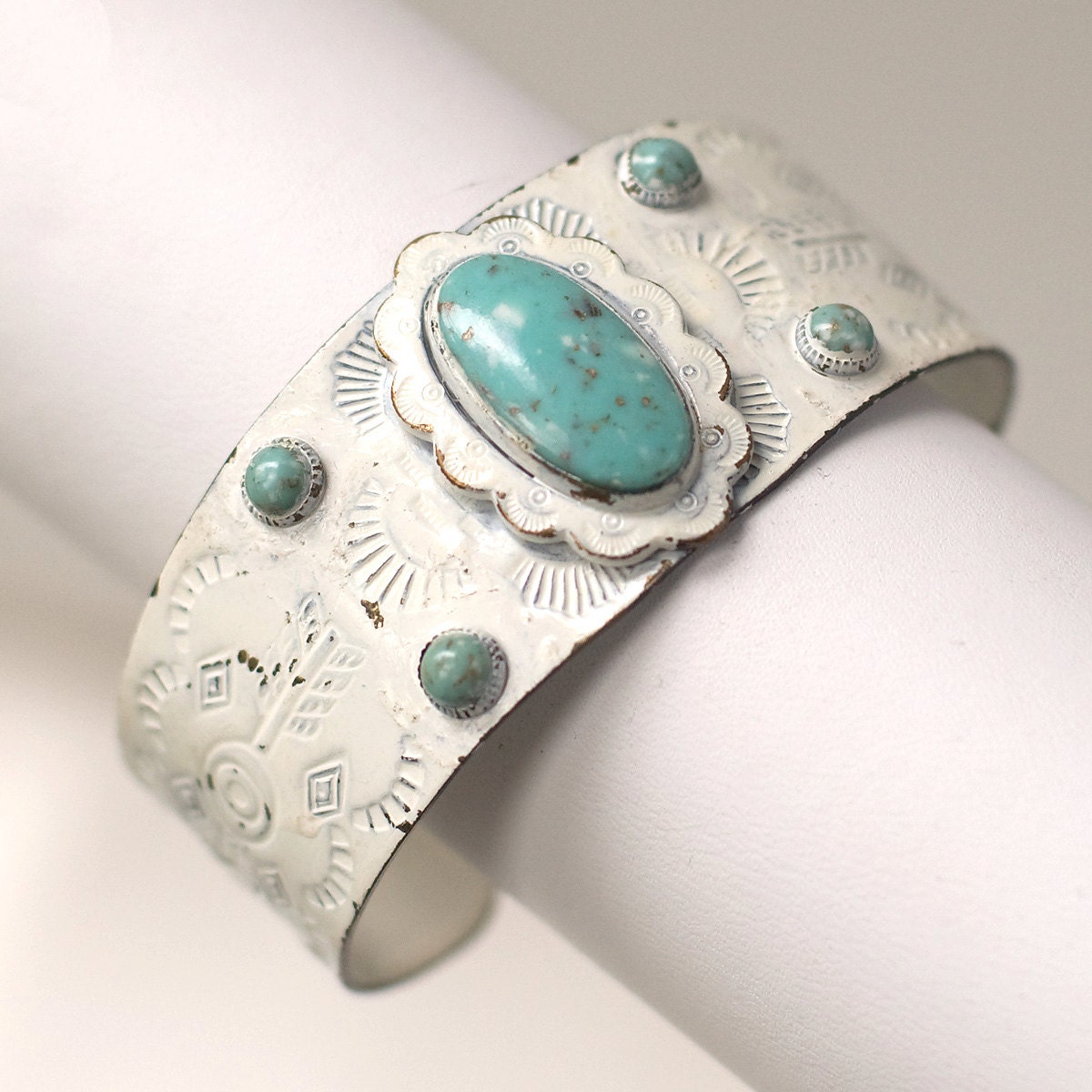 Small Vintage Painted Brass Bracelet
