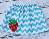Aqua Chevron Strawberry Skirt...sweet tea for kids