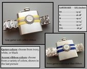 Six (6) Flask Garters for Bridesmaids: Wedding Party Gift Set - Choose Your Colors