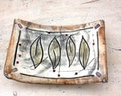 Ceramic Soap Dish with Leaf Motif 2