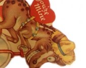 Two Vintage Valentine Cards circa 1940 Single Die Cut Piece (no fold) Made In Canada