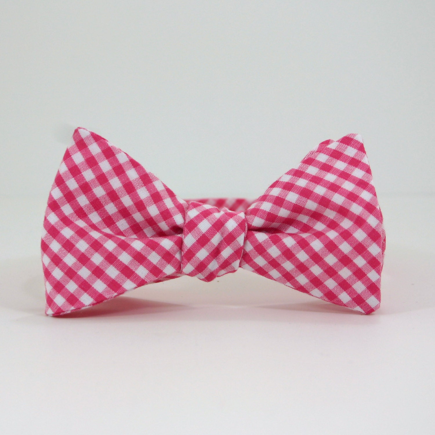 Hot Pink Gingham Bow Tie, Easter Bow Tie