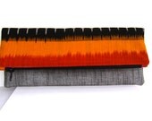 Fabric Fold over clutch in ikat, red, orange and gray, clutch purse