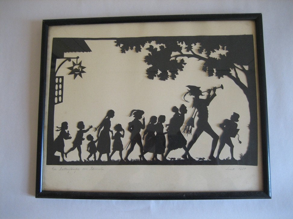 Antique German Scherenschnitte or CutPaper by SwanVintageFinds