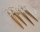 Large Spike Earrings PACK of Two. Silver and Gold Spike Earrings.