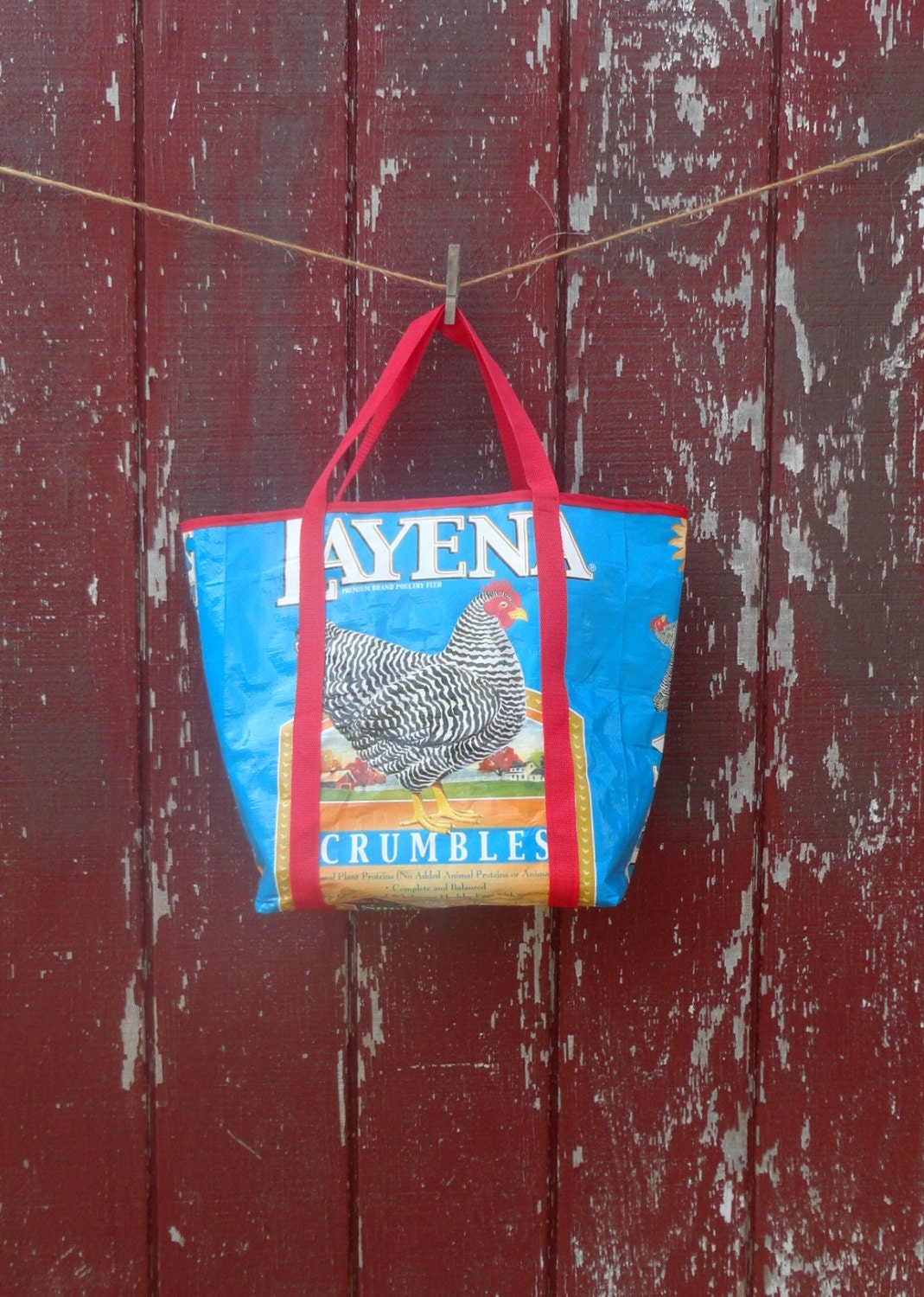 durable canvas tote/ Market bag/ farmers market tote/ Recycled Feed Bag/ canvas tote