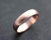 Men's Rose Gold Wedding Band, 5mm Brushed Half Round 14k Recycled Rose Gold Wedding Ring Gold Ring -  Made in Your Size