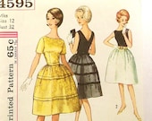 Vintage Mad Men Party Dress Pattern Simplicity 4595 Size 12 Bust 32
