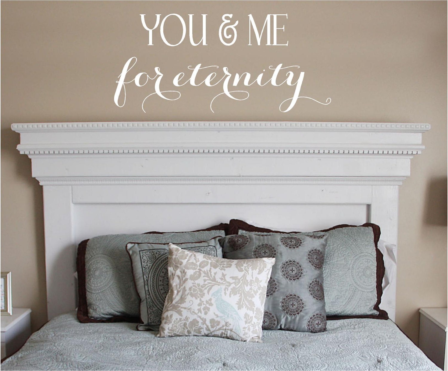 You & Me Vinyl Lettering decal bedroom love art  wall words graphics Home decor itswritteninvinyl