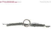 On Sale Gray Friendship Bracelet, Macrame, Sterling Silver