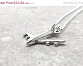 On Sale Airplane Necklace, Sterling Silver, Fly like a G6