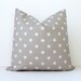 Polka dots Modern Decorative Designer Pillow Cover 18" light Pink Taupe Accent Cushion tan baby spot dot natural shabby chic