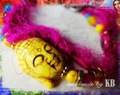 Silk Buddha Bracelet - Recycled Saris - Spiritual Buddhist Gypsy Jewelry