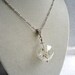 Real Dandelion Seed Glass Orb Necklace In Silver Medium Orb