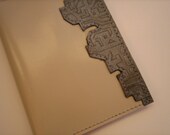 Ivory & Printed Leather Passport Cover