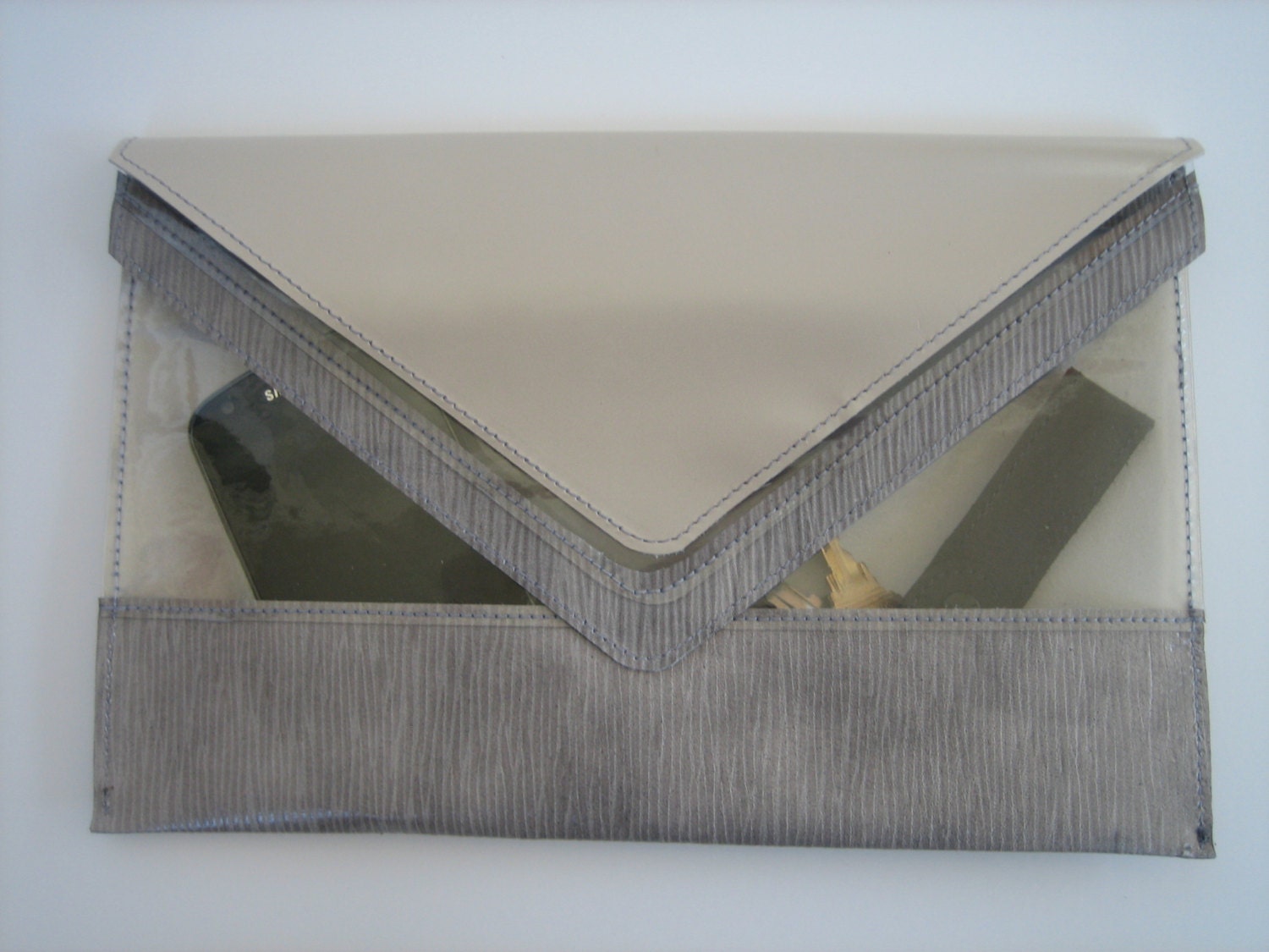 Clarity Leather & PVC Clutch