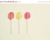 SALE 30% OFF Kitchen Art: lollipop family 5x7 Fine Art Food Photography Candy pink orange yellow Kitchen Art still life wall decor