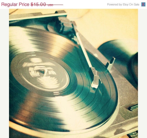 SALE 30% OFF Record Art: Lola wants to be a DJ - 5x5 fine art photography Art Vinyl Record Art Print Record Photo