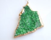 Emerald Green Druzy Necklace, Uvarovite : Extra Large, One Of A Kind