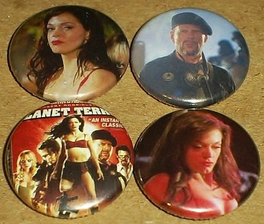 4 PLANET TERROR Rose McGowan one inch pin back buttons badge set