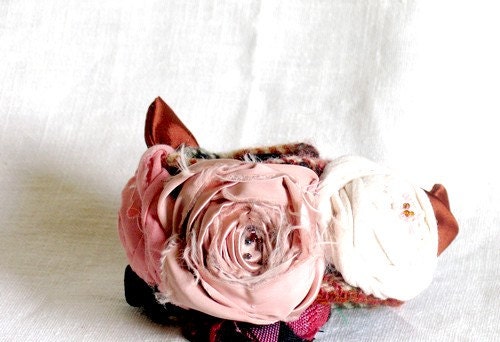 Woodland Wedding Flower Crown, Knit Headband - Toddler Headband - Wedding Headband - Hairband - Adult Headband, Upcycled