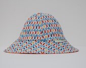 Children's Sun Hat Reversible (3-5 years) - Blue Beans