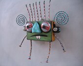 Little Wall Nut 5, Original Found Object Sculpture, Wood Carving, Wall Art, by Fig Jam Studio