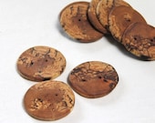 3 large spalted yellow birch buttons