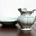 SALE: Ceramic Vintage Decorative Pitcher Vase and Bowl Set, Celadon