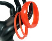 Luminous Trio of Orange Lucite Bangles - ca. 1960s New Old Stock