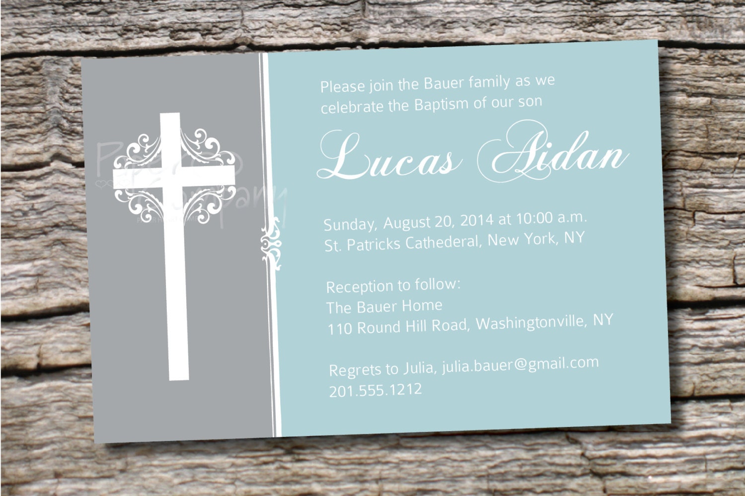 ELEGANT BAPTISM Custom Baptism Invitation/Christening Invitation/Communion Invitation- You Print