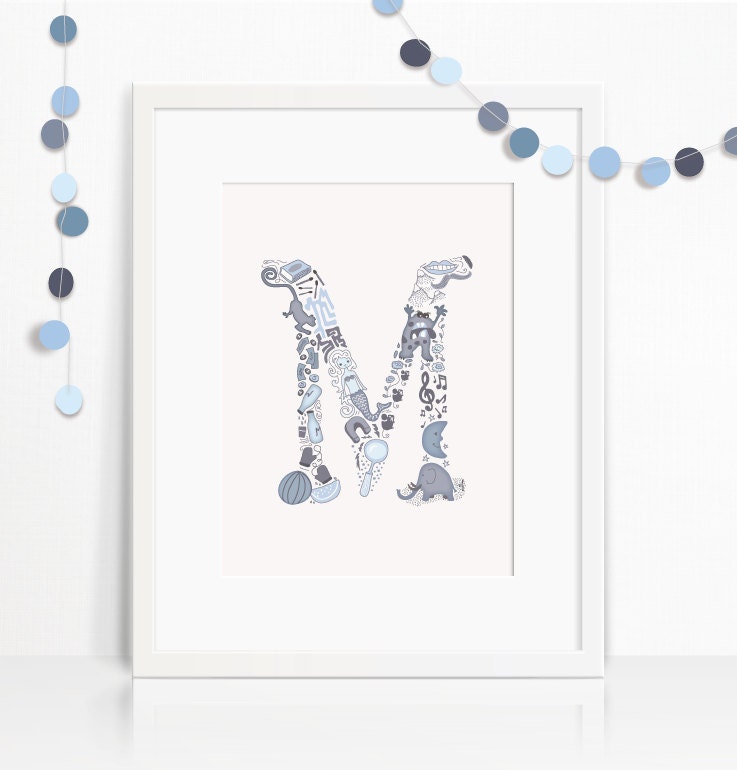 Letter M Nursery Print