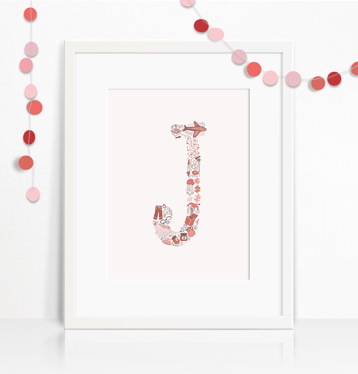 Letter J Nursery Print