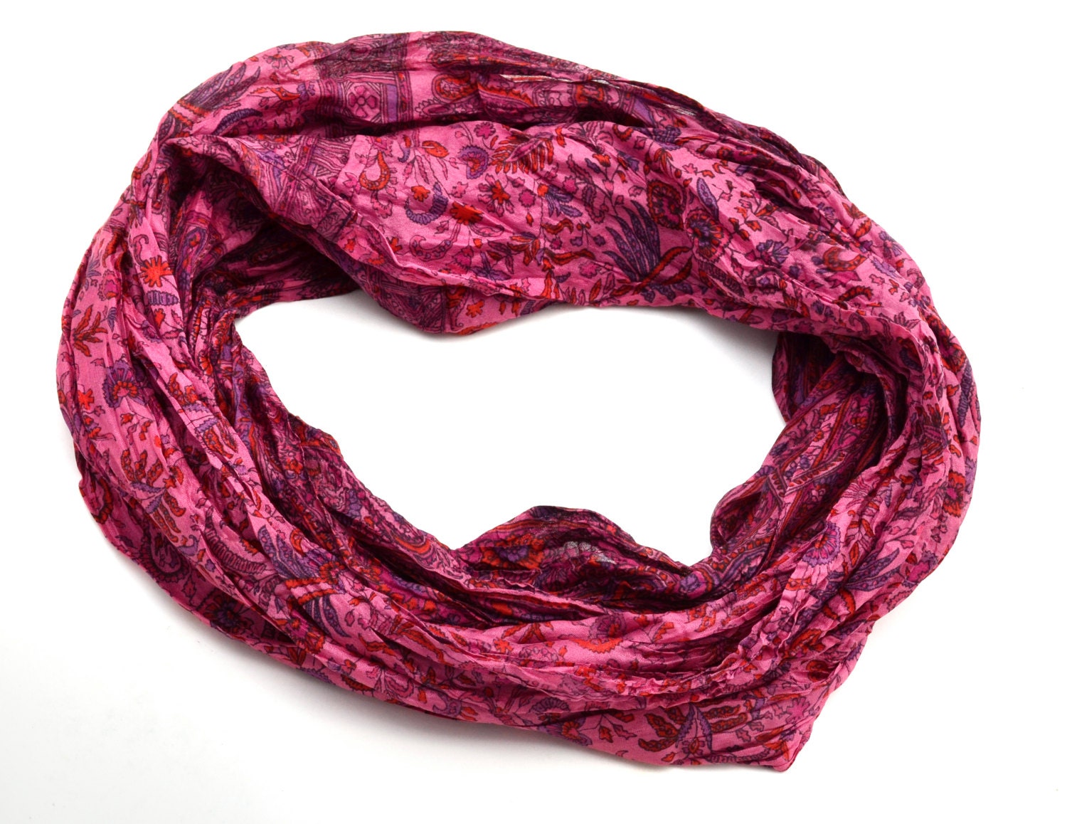 Crimson Infinity Scarf Silk Tocamade Scarves  Trendy... Beautiful scarf ...