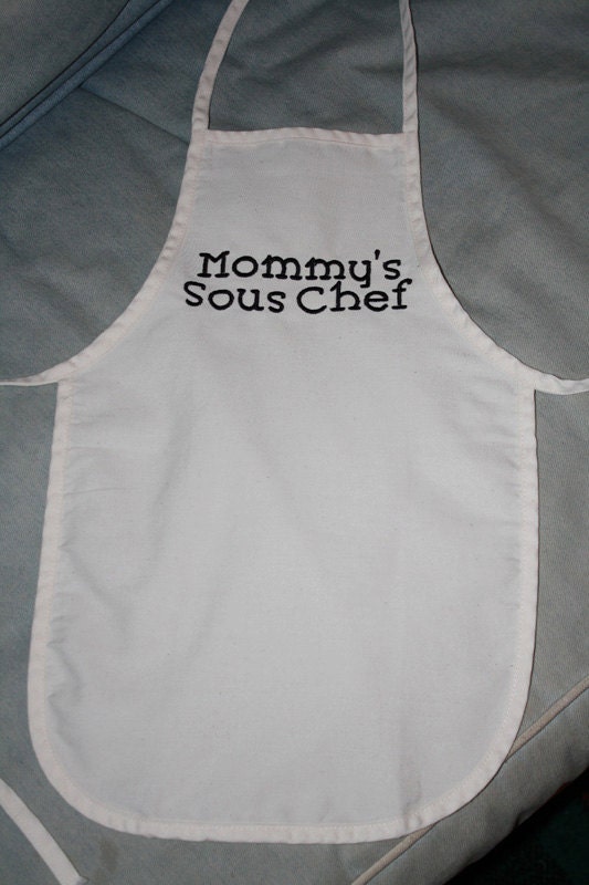 Mommy's Sous Chef Apron/ Custom Embroidered Child's Apron