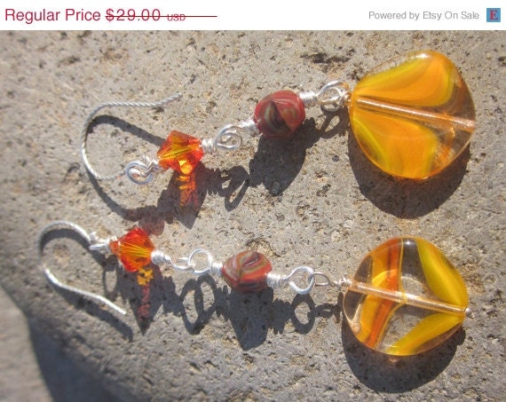 Spring Savings Sale MOMA Lucite, Swarovski Crystal Czech glass and Sterling silver "Art Nouveau Revival" earringsTAGT