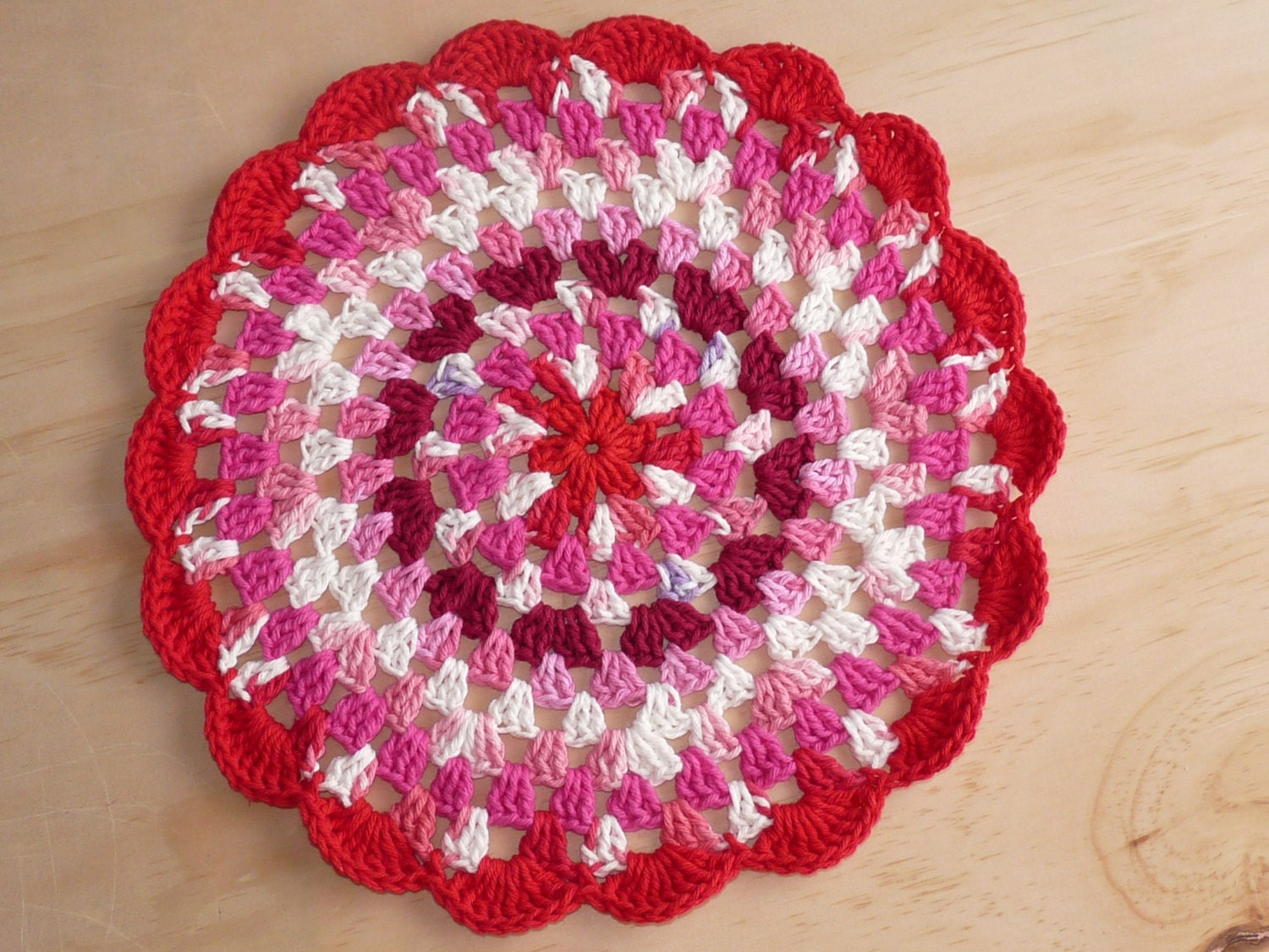 Crochet Cotton Doily Mandala Valentines