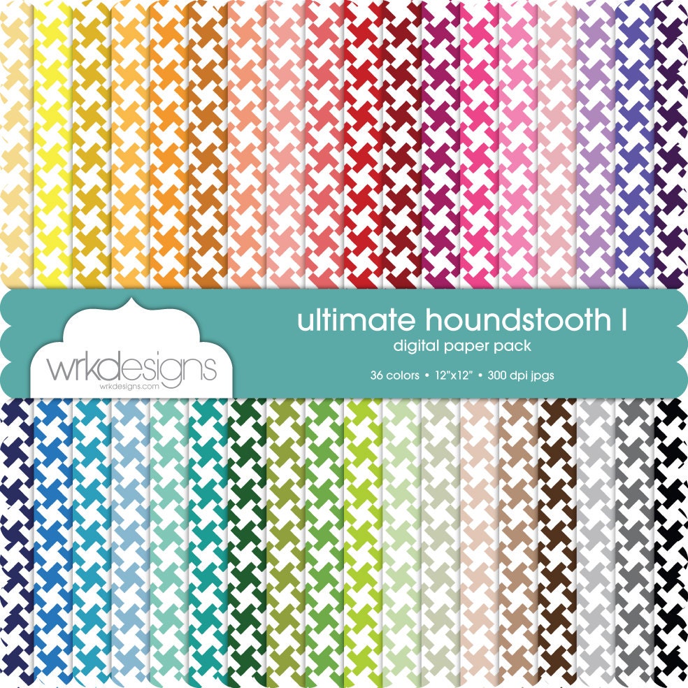 The Ultimate Houndstooth I Digital Paper Pack - 12" x 12" - 36 colors