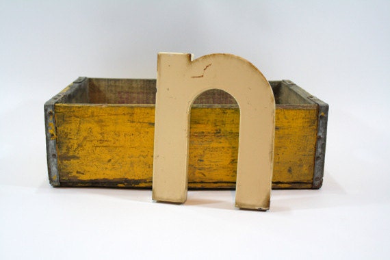 Vintage Letter N / Metal Letter N / Salvaged Letter N