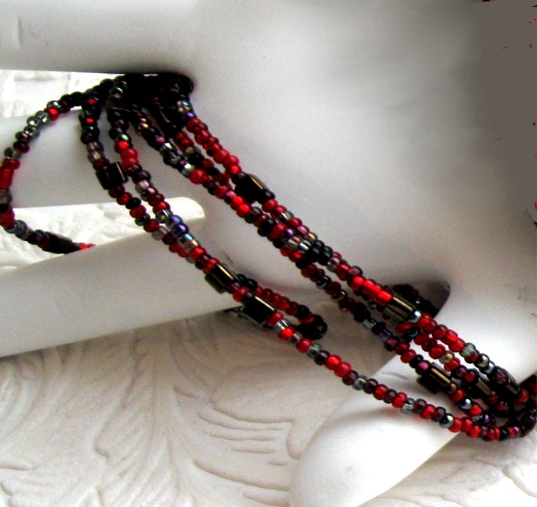 Red and Black Bead Chain