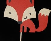 Woodland Animal / Woodland Creature - Fox Cupcake Toppers - Set of 4