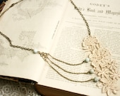 lace necklace - bridal necklace -MEREDITH- ivory blush