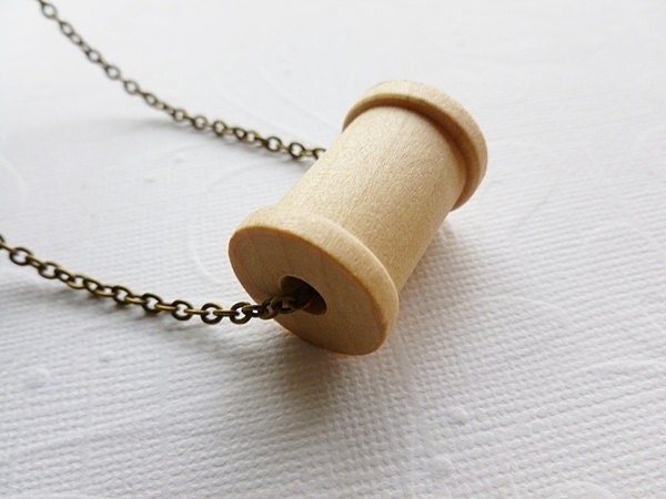 Wooden Spool Necklace