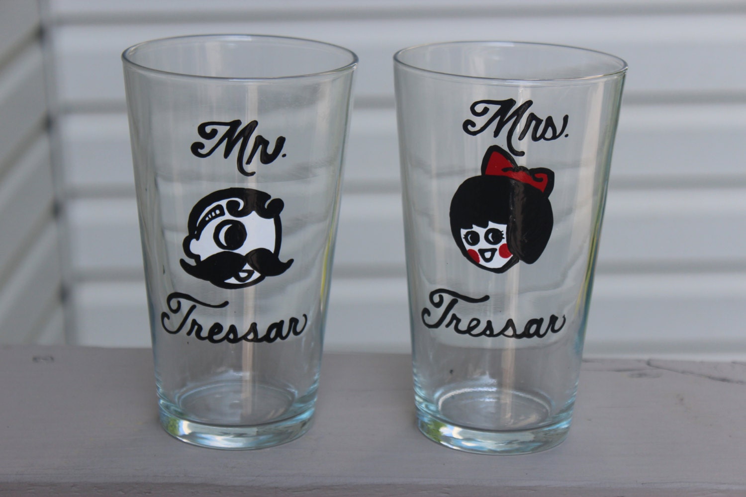 Natty Boh and Utz Girl pint glass set