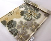 iPad mini, kindle fire, nook hd hand embroidery cover - modern garden in neutral earth tones grey beige sage - gadget padded case sleeve