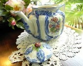 Antique Japanese Tea Pot Teapot Hand Painted Damaged 5231