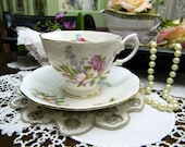 Royal Albert Teacup Tea Cup and Saucer - Wide Mouthed Pink Roses 9406