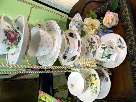 Cups  Tea Lot  Bulk Wedding tea Saucers Party  cup or Matching vintage bulk  Vintage and   10