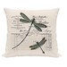 Dragon Fly on Balance Sheet on Post Card Printed Pillow Cover sizes 14 inch pillow, 16 inch pillow